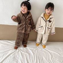 Load image into Gallery viewer, D91137JG-Winter Bear Long Fur Double Pocket Home Pajamas Set