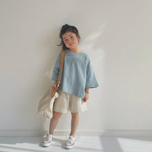 Load image into Gallery viewer, BB2112PCW-Summer Japanese-style brushed angled short-sleeved parent-child top