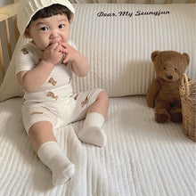 將圖片載入圖庫檢視器 ER026JG-夏季韓版熊熊印花短袖兒童家居服