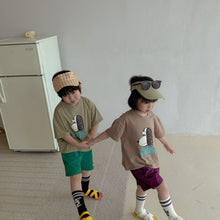 Load image into Gallery viewer, X90269TG-Children's summer suit girls sports 2022 new pure cotton little boy cartoon casual baby short-sleeved two-piece suit