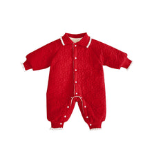 Load image into Gallery viewer, k5188LS-Winter lapel buttoned padded thickened long-sleeved romper