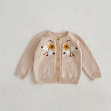Load image into Gallery viewer, 83129se-2022 Spring and Autumn All-match Infant and Child Baby Embroidered Knitted Jacket Cotton Yarn Long Sleeve Newborn Cardigan Jacket