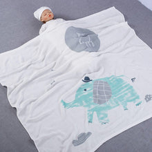 Load image into Gallery viewer, WH6202AC-Double-layer bamboo cotton baby blanket children's quilt thin air-conditioning summer quilt baby bamboo fiber ice silk blanket wholesale
