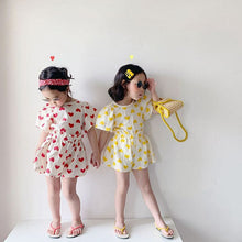 Load image into Gallery viewer, TG68168-Summer girl suit baby internet celebrity fashionable children's personality trend brand fresh cute love short-sleeved T-shirt shorts