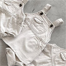 Load image into Gallery viewer, 24D61DS-Children's Korean version ins spring and summer new overalls skirt girls Korean style personality retro loose denim overalls dress