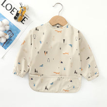 Load image into Gallery viewer, 000263SE-Danish children's long-sleeved pu reverse wear baby eating clothes bib super soft waterproof baby rice pocket