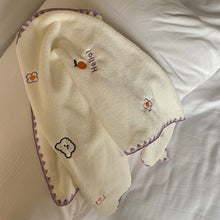 Load image into Gallery viewer, WH92602AC-Cute soft coral fleece towel cartoon embroidered bear strawberry super absorbent face towel no lint face towel