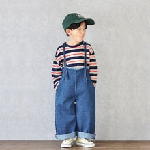 Load image into Gallery viewer, 22084PA-Spring and Autumn Japanese Style Tassel Loose Wide Leg High Waist Bib Jeans