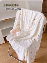 Load image into Gallery viewer, WH92602AC-Cute soft coral fleece towel cartoon embroidered bear strawberry super absorbent face towel no lint face towel