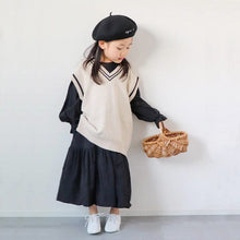 Load image into Gallery viewer, 22062PCW-Autumn two-sided wear parent-child outfit Japanese style flower bud sleeve long cardigan doll dress