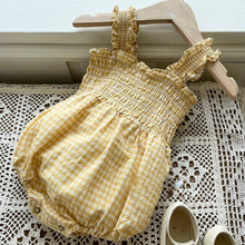 Load image into Gallery viewer, Y9328LS-Summer baby sling plaid bodysuit