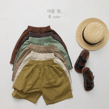 Load image into Gallery viewer, 1108PA-Forest Ramie Multicolor~Children's Summer Retro All-match Shorts for Boys and Girls Korean Casual Shorts