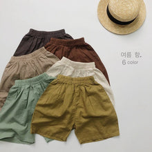 Load image into Gallery viewer, 1108PA-Forest Ramie Multicolor~Children's Summer Retro All-match Shorts for Boys and Girls Korean Casual Shorts