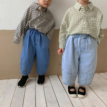 Load image into Gallery viewer, Q90603PA-2022 New Spring and Autumn Korean Children's Clothing Children's Wide-leg Jeans Boys and Girls Baby Loose Casual Long Pants