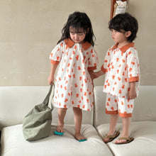 Load image into Gallery viewer, X81878DS-Summer short-sleeved full-print bear dress & top and shorts two-piece set