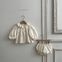 Load image into Gallery viewer, Y7216LS-2022 Korean children's clothing autumn style baby lotus leaf lapel embroidered baby shirt girl baby autumn shirt girl shirt