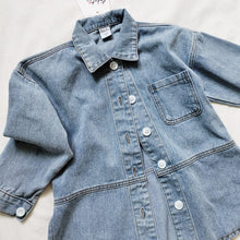 Load image into Gallery viewer, 22063PCW-Autumn parent-child outfit Japanese style loose retro side slit long-sleeved denim jacket