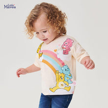 Load image into Gallery viewer, 53043SE-Little maven summer rainbow bear print round neck cotton short-sleeved top