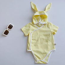 Load image into Gallery viewer, 6199LS-Summer Korean style hemming romper + rabbit ear hat two-piece set