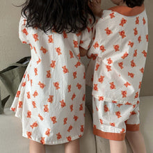 Load image into Gallery viewer, X81878DS-Summer short-sleeved full-print bear dress & top and shorts two-piece set