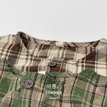 Load image into Gallery viewer, 1206SE-Summer Japanese thin cotton and linen casual retro plaid short-sleeved shirt