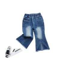 Load image into Gallery viewer, 22118PCW-Spring and summer Korean style casual girls nine-point flared split jeans parent-child outfit