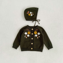 Load image into Gallery viewer, 83129se-2022 Spring and Autumn All-match Infant and Child Baby Embroidered Knitted Jacket Cotton Yarn Long Sleeve Newborn Cardigan Jacket