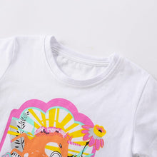 Load image into Gallery viewer, 9536TG- Summer LOVE Horse European and American children's short-sleeved casual round neck top + flowery trousers set