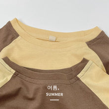 Load image into Gallery viewer, 1207SE-Summer Korean style contrast color short sleeve top