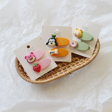 Load image into Gallery viewer, WH71101AC-Korean children's hairpins, cartoon asymmetrical clips, girls' duckbill clips, side clips, bangs clips, baby headdress accessories (5 pieces can be mixed and matched)