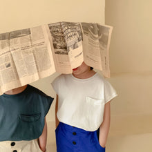 將圖片載入圖庫檢視器 21380SE-夏季無袖假口袋素色背心上衣