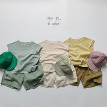 Load image into Gallery viewer, 1108PA-Forest Ramie Multicolor~Children's Summer Retro All-match Shorts for Boys and Girls Korean Casual Shorts