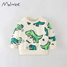 Load image into Gallery viewer, <Taiwan Pavilion> 8646SE-malwee autumn dinosaur print round neck long sleeve top