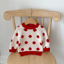 Load image into Gallery viewer, M2021TG-Spring and Autumn Christmas Knitted Polka Dot Long Sleeve Top & Striped Overalls