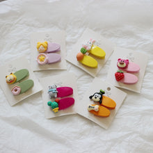 Load image into Gallery viewer, WH71101AC-Korean children's hairpins, cartoon asymmetrical clips, girls' duckbill clips, side clips, bangs clips, baby headdress accessories (5 pieces can be mixed and matched)