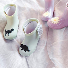 Load image into Gallery viewer, 32701AC-Simple dinosaur daisy low-mid tube children's rain boots