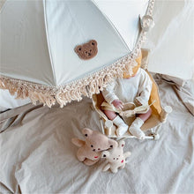 Load image into Gallery viewer, WH90606AC-INS Korean Embroidered Bear Children's Outdoor Stroller Parasol Baby Beach Sun Protection Anti-UV Umbrella