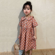 Load image into Gallery viewer, X82071DS-Summer lapel pure cotton floral dress