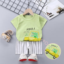 Load image into Gallery viewer, DT16TG-Children's short-sleeved suit pure cotton summer baby clothes Korean version girls T-shirt boys clothing foreign trade children's clothing