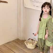 Load image into Gallery viewer, <Taiwan Pavilion> 2022X27TG-Korean version of boys and girls floral short-sleeved shorts two-piece set (A3)
