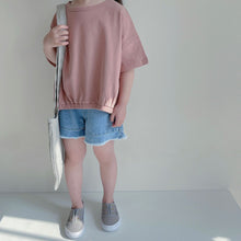 Load image into Gallery viewer, BB2210PCW-Summer Japanese style boys and girls wide cotton short-sleeved waist parent-child tops