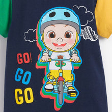 Load image into Gallery viewer, 53038SE-Little maven summer cartoon boy print color matching sleeves pure cotton short-sleeved top
