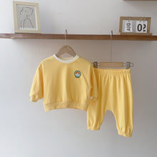 Load image into Gallery viewer, 6007TG-Spring Korean round neck baby rainbow long-sleeved top + long pants two-piece set