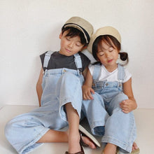 Load image into Gallery viewer, 20133PCW-Spring and Summer Japanese and Korean Loose High Waist Wide Leg Parent-Child Denim Overalls