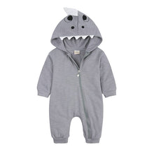 Load image into Gallery viewer, HY2946LS-New cross-border infant dinosaur hooded cotton jumpsuit for boys and girls long-sleeved crawling clothes baby jumpsuit