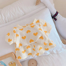 Load image into Gallery viewer, TG68168-Summer girl suit baby internet celebrity fashionable children's personality trend brand fresh cute love short-sleeved T-shirt shorts