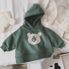 Load image into Gallery viewer, 23D1345SE-Korean children's winter new tops for boys and girls, cute bear prints, thick velvet and warm sweatshirt