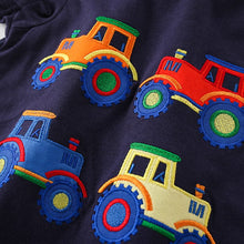 Load image into Gallery viewer, 8386TG-malwee Summer European and American children's round neck short-sleeved top + striped shorts two-piece set