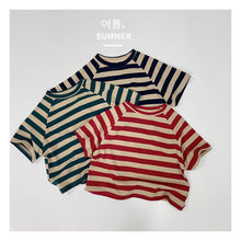 Load image into Gallery viewer, 1196SE-Summer Korean version children's striped casual short-sleeved top