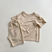 將圖片載入圖庫檢視器 ER055PCW-夏款韓版薄款兒童家居短袖上衣+短褲套裝